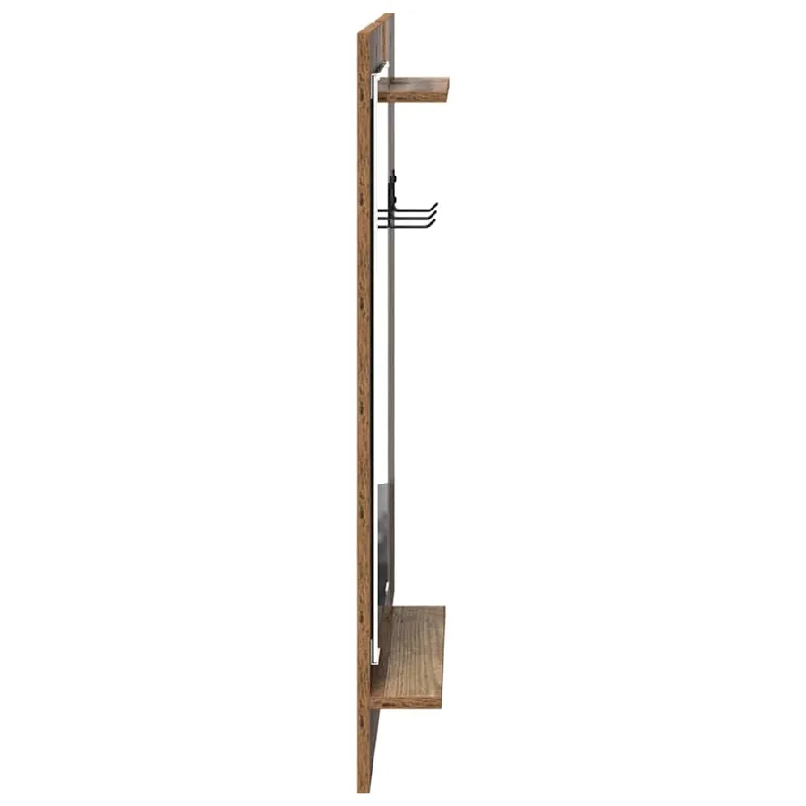 Porte-manteau mural avec étagère Bois ancien 70 x 10 x 90 cm - 6