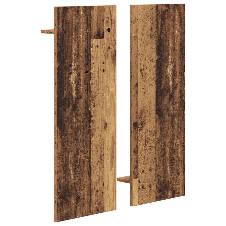 Porte-manteau mural avec étagère Bois ancien 70 x 10 x 90 cm - 7