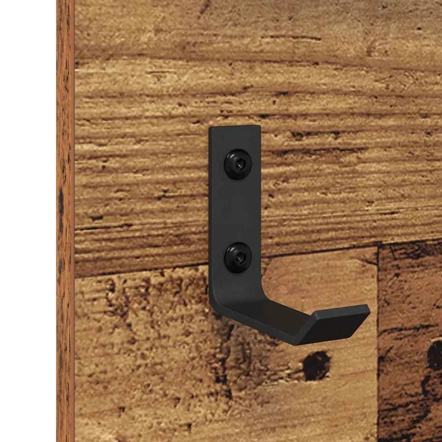 Porte-manteau mural avec étagère Bois ancien 70 x 10 x 90 cm - 9
