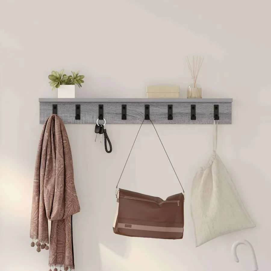Porte-manteau mural Gris Sonoma 80 x 10,5 x 10,5 cm