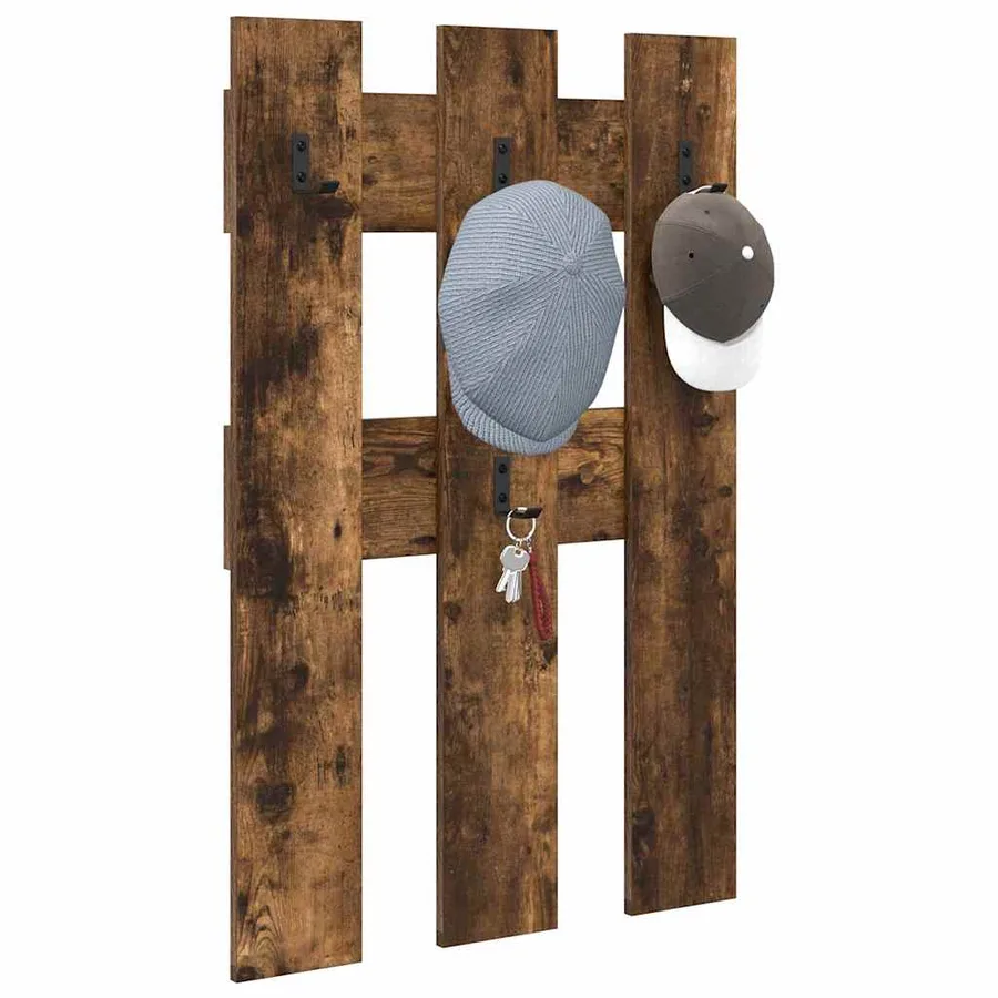 Porte-manteau mural Montage mural Chêne fumé 65 x 3 x 100 cm - 3