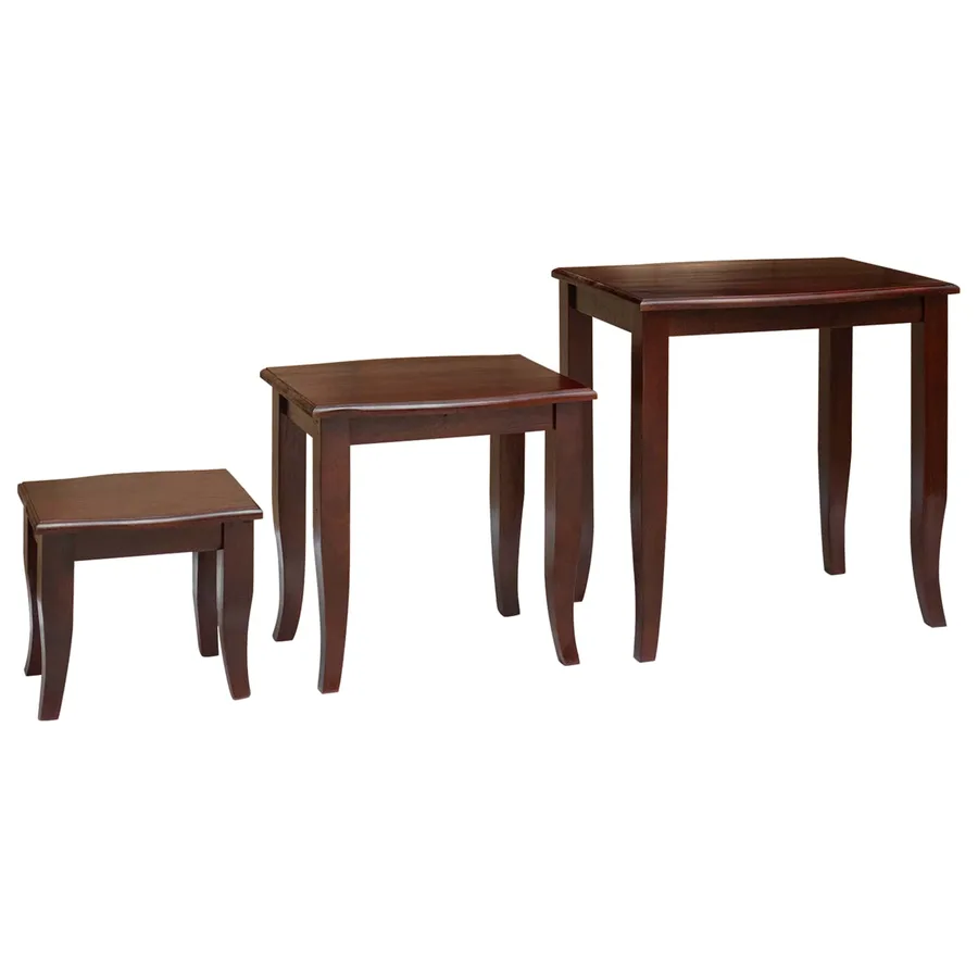 Tables d'appoint emboîtables 3 pcs Marron - 2