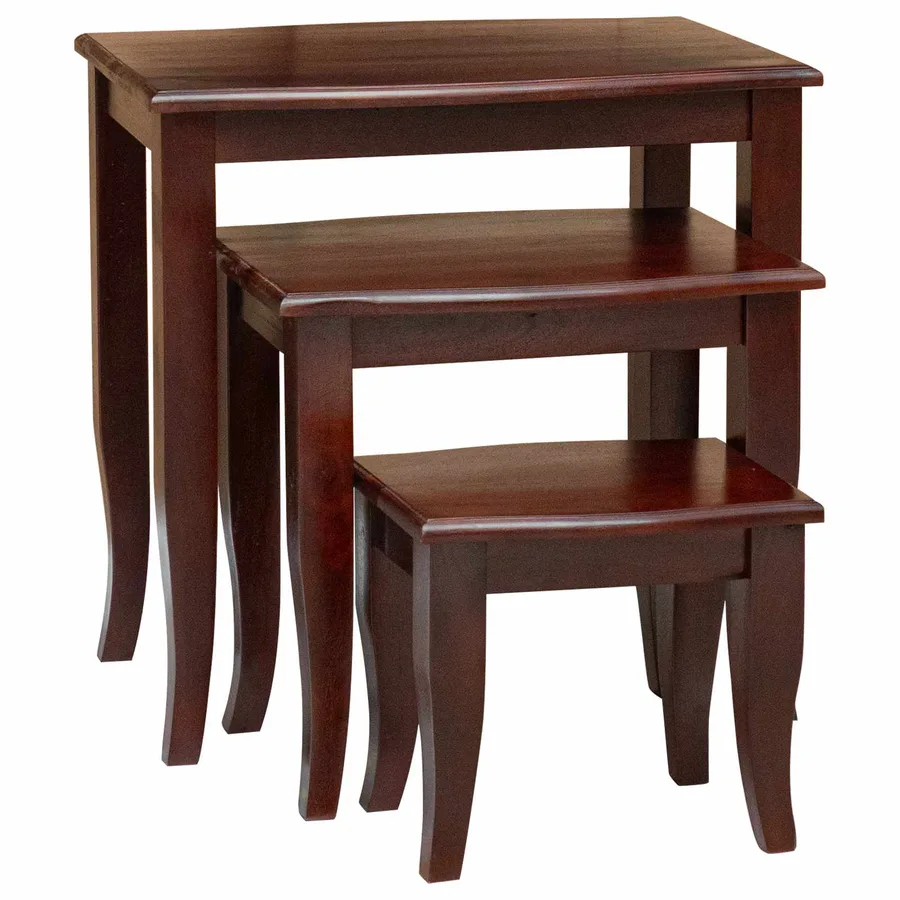 Tables d'appoint emboîtables 3 pcs Marron - 3
