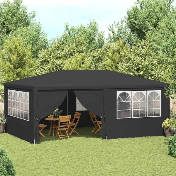 Tente de réception et parois latérales 4x6 m Anthracite 90 g/m²