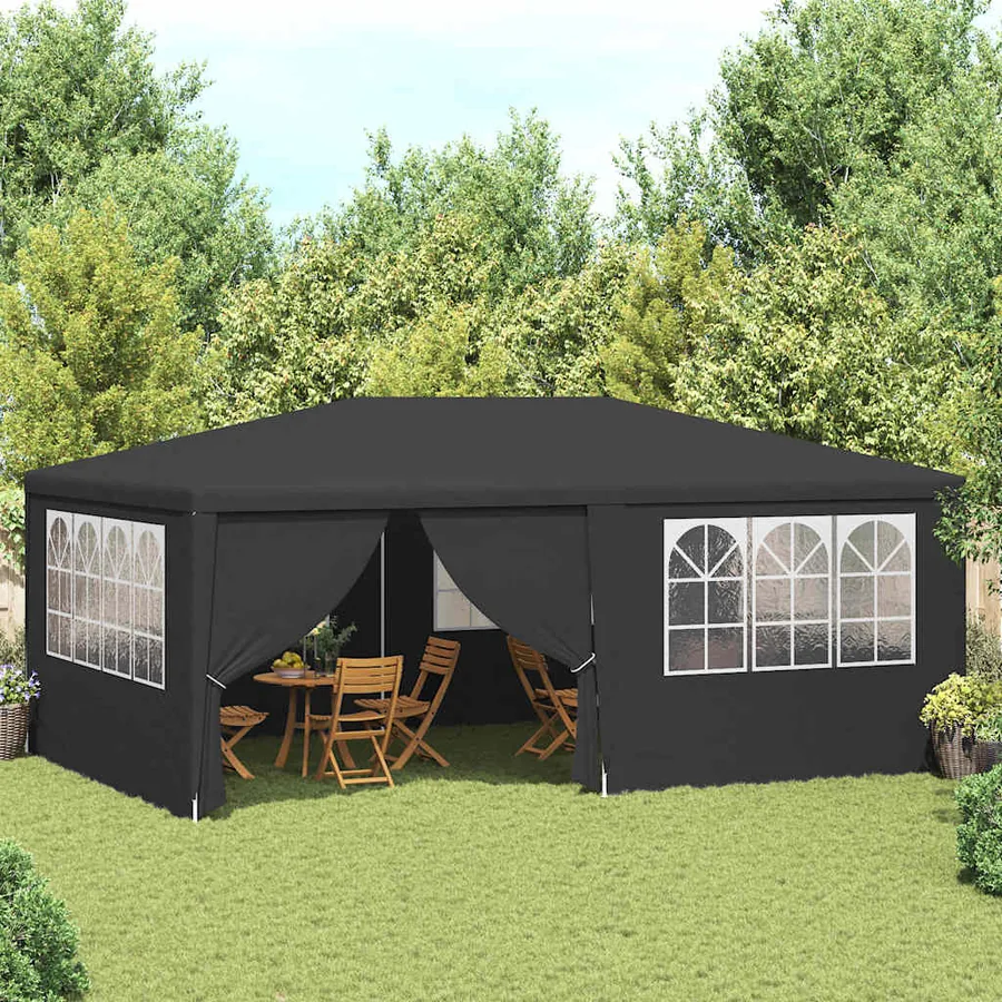 Tente de réception et parois latérales 4x6 m Anthracite 90 g/m²