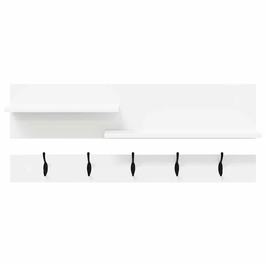 Porte-manteau mural Blanc 90 x 15 x 36 cm Bois d'ingénierie - 5