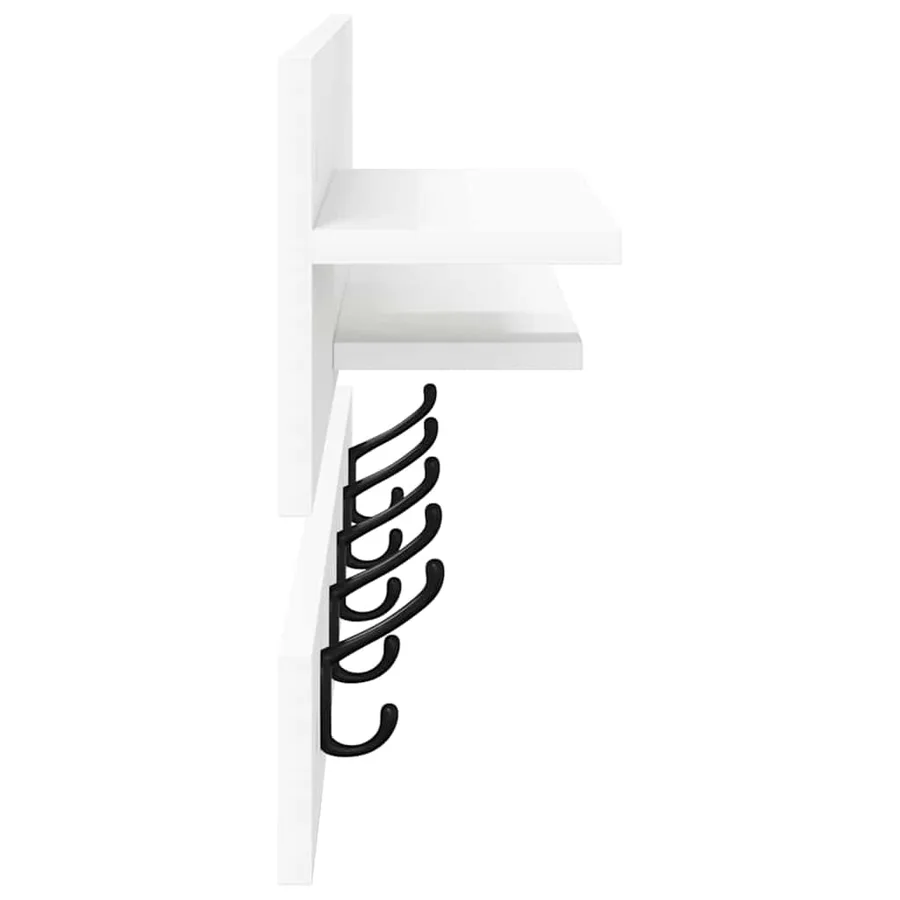 Porte-manteau mural Blanc 90 x 15 x 36 cm Bois d'ingénierie - 6