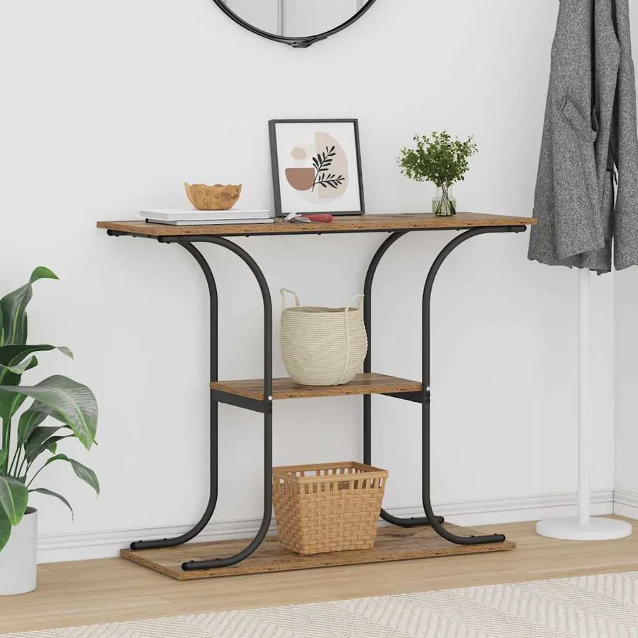 Table console Bois ancien 101 x 35 x 80,5 cm Bois d'ingénierie - 4