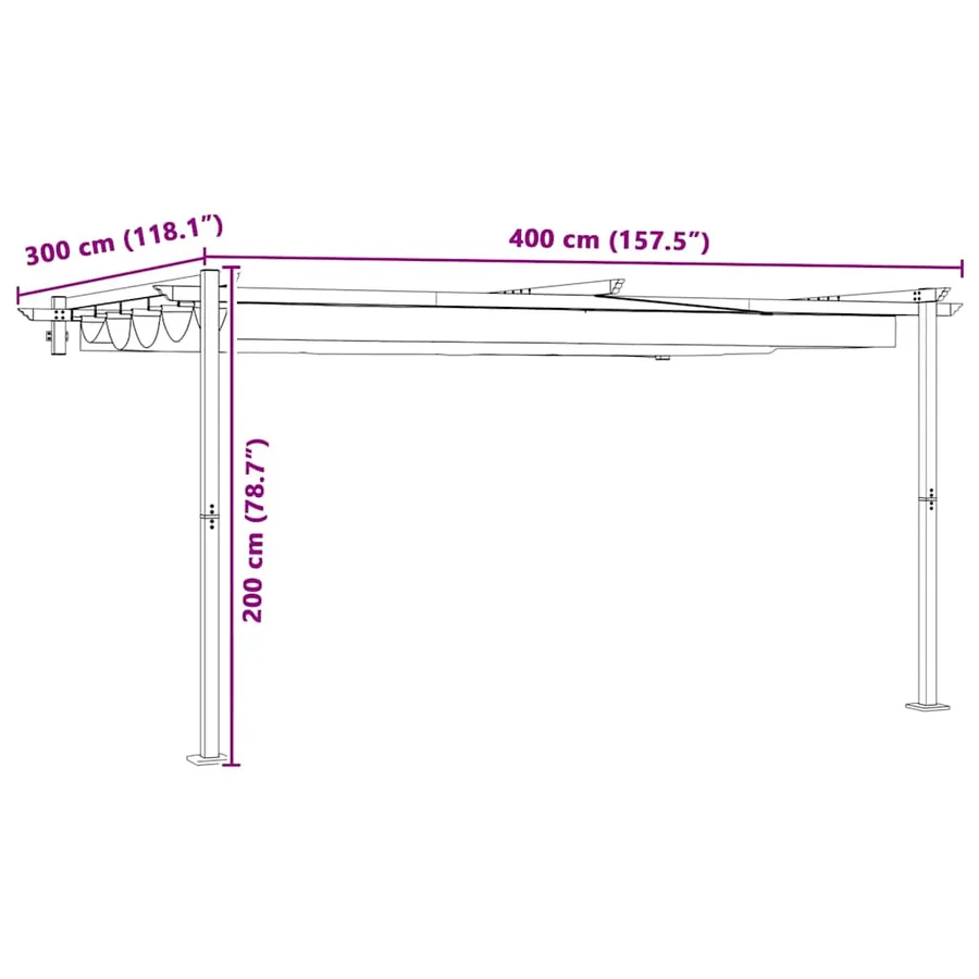Pavillon 400 x 300 x 200 cm Crème Polyester - 11