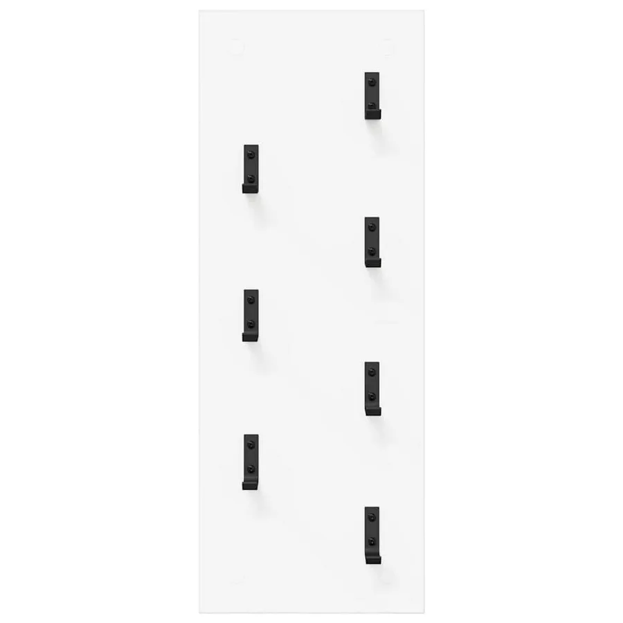 Porte-manteau mural Blanc 30 x 1,5 x 80 cm Bois d'ingénierie - 5