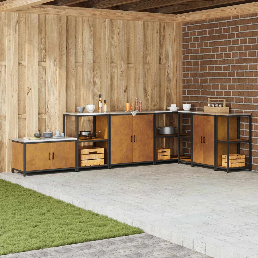 Rangement de cuisine HATTEM Rouillé 90 x 50 x 92 cm Acier