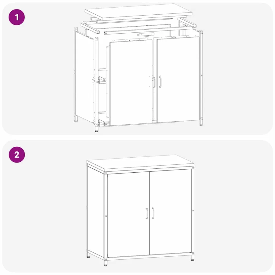 Rangement de cuisine HATTEM Rouillé 90 x 50 x 92 cm Acier - 15