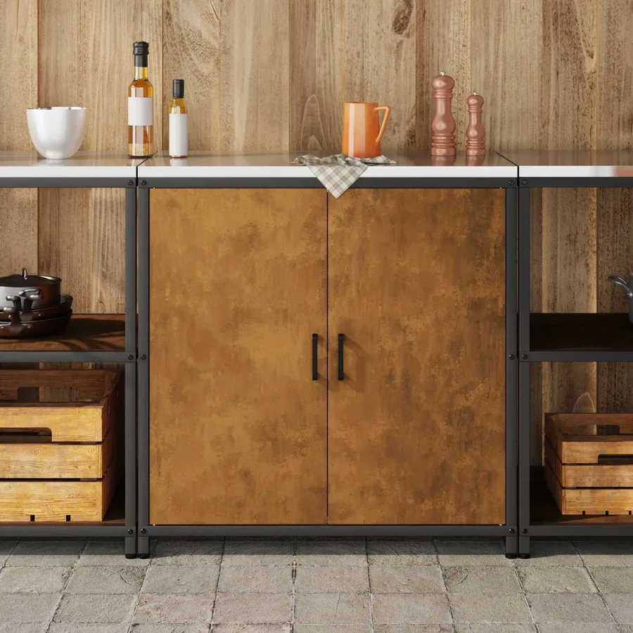 Rangement de cuisine HATTEM Rouillé 90 x 50 x 92 cm Acier - 4