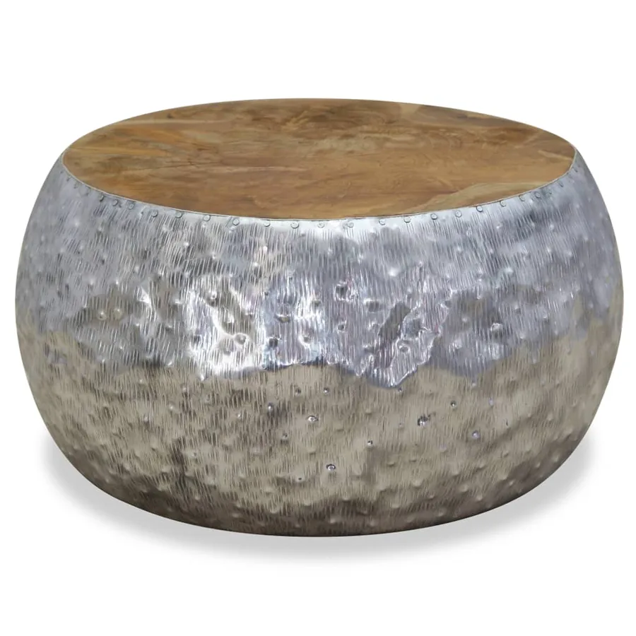 Table basse Aluminium Teck 60x60x30 cm - 4