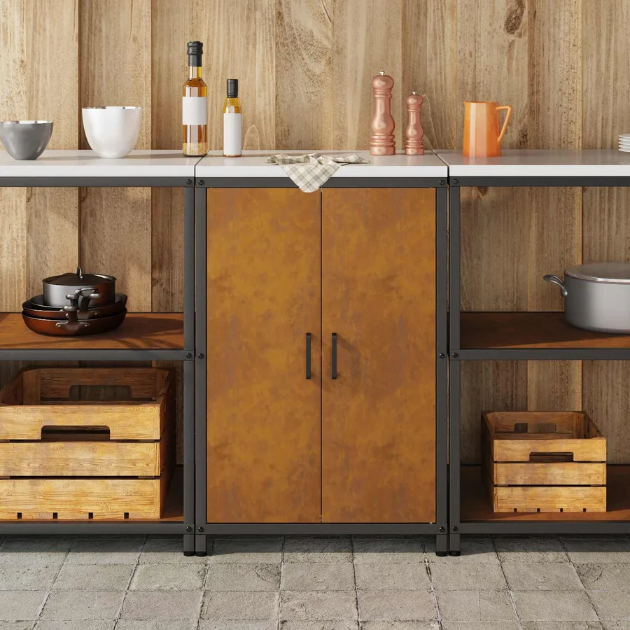 Rangement de cuisine HATTEM Rouillé 60 x 50 x 92 cm Acier - 4