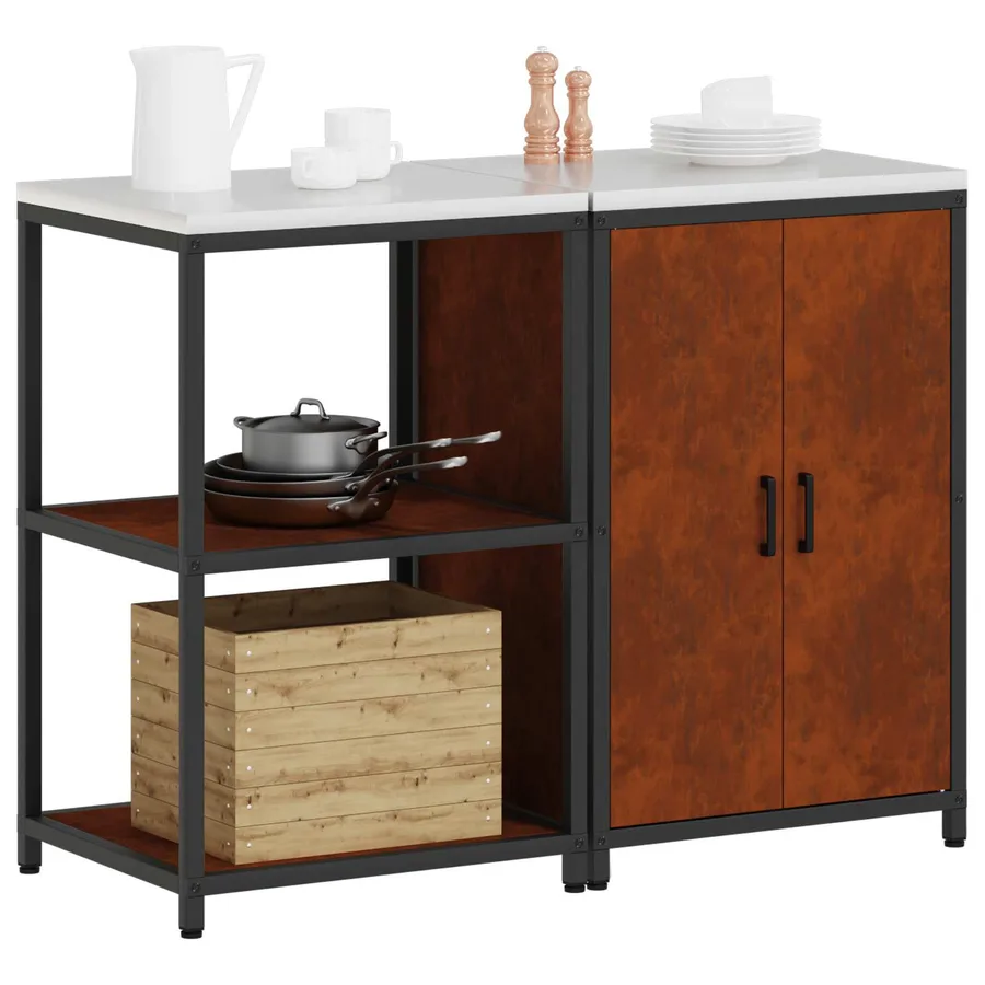 Ensemble de rangement cuisine HATTEM 2 pcs Rouillé Acier - 3