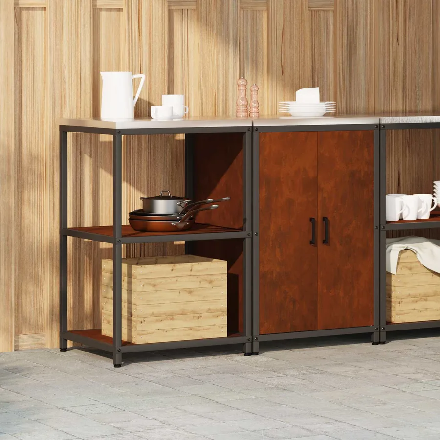Ensemble de rangement cuisine HATTEM 2 pcs Rouillé Acier - 4