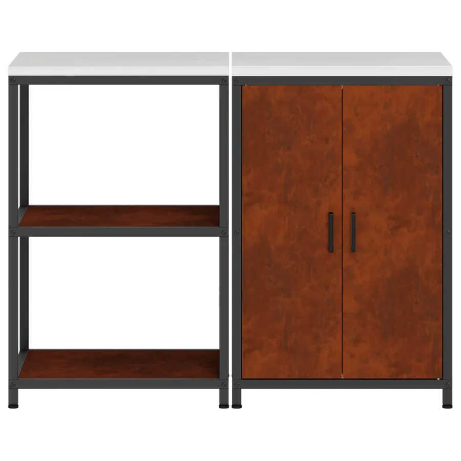 Ensemble de rangement cuisine HATTEM 2 pcs Rouillé Acier - 8