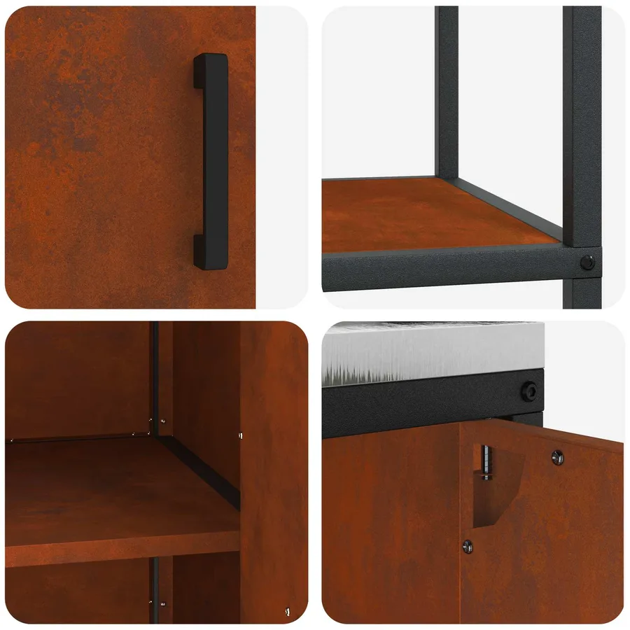 Ensemble de rangement cuisine HATTEM 2 pcs Rouillé Acier - 14