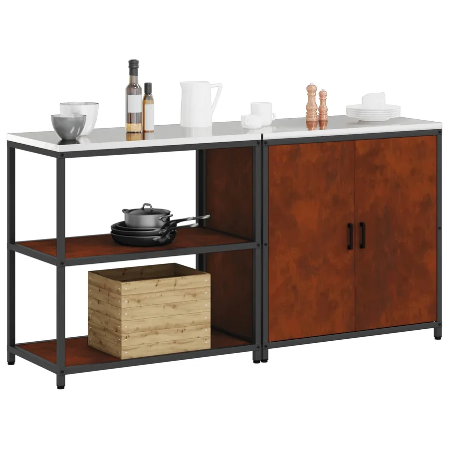 Ensemble de rangement cuisine HATTEM 2 pcs Rouillé Acier - 3