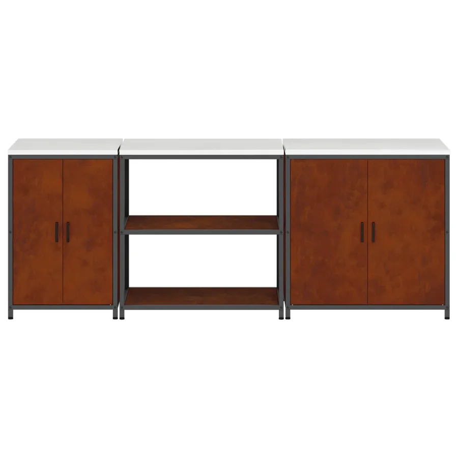 Ensemble de rangement cuisine HATTEM 3 pcs Rouillé Acier - 11
