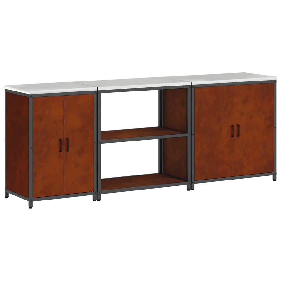 Ensemble de rangement cuisine HATTEM 3 pcs Rouillé Acier - 2