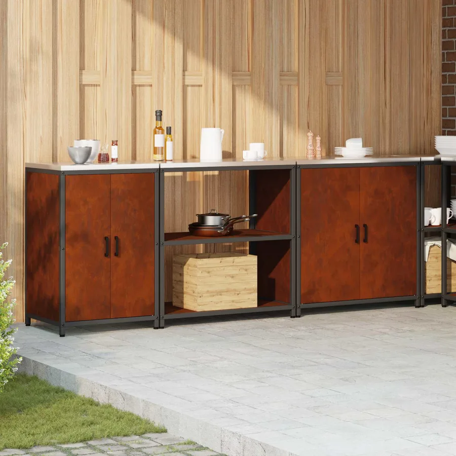 Ensemble de rangement cuisine HATTEM 3 pcs Rouillé Acier - 4