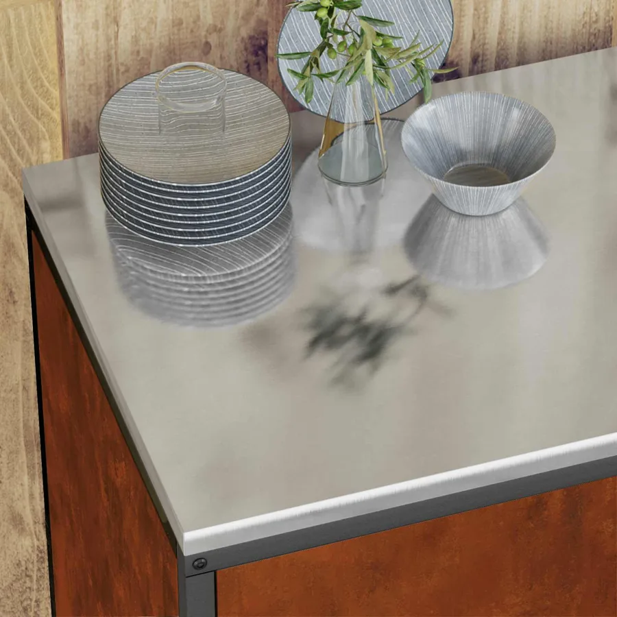 Ensemble de rangement cuisine HATTEM 3 pcs Rouillé Acier - 5