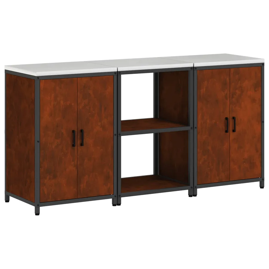 Ensemble de rangement cuisine HATTEM 3 pcs Rouillé Acier - 2