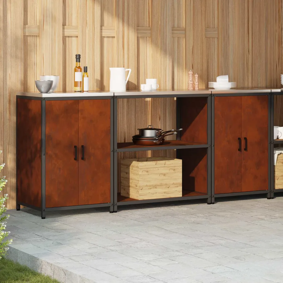 Ensemble de rangement cuisine HATTEM 3 pcs Rouillé Acier - 4