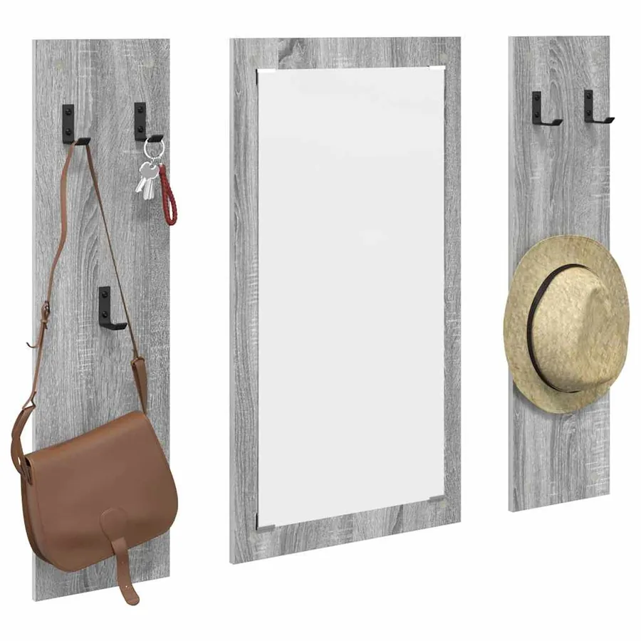 Porte-manteau mural Montage mural Gris Sonoma 96 x 1,5 x 90 cm - 3