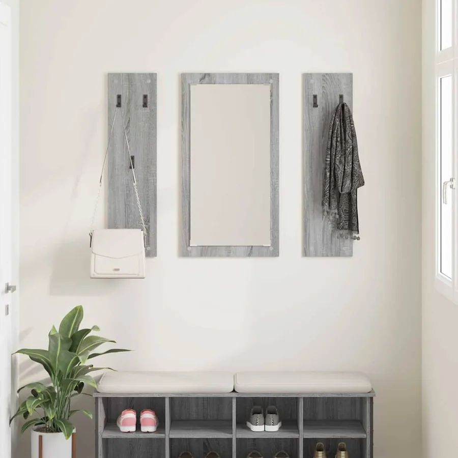 Porte-manteau mural Montage mural Gris Sonoma 96 x 1,5 x 90 cm - 4