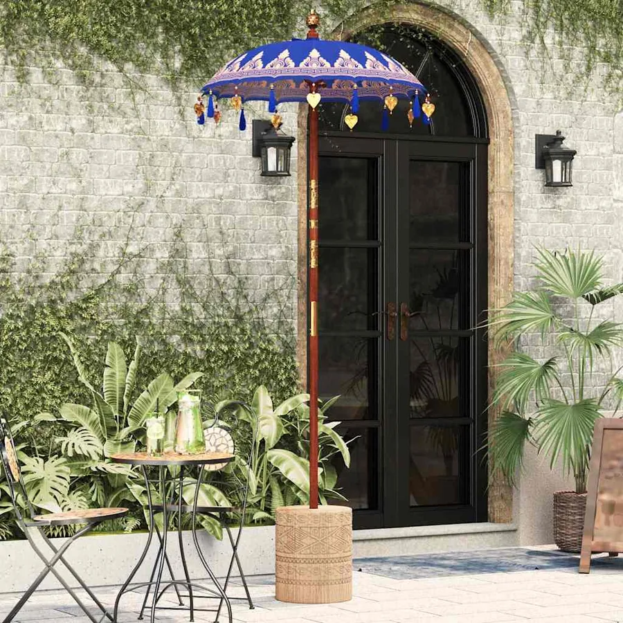 Parasol balinais Bleu 125 x 125 x 260 cm - 3
