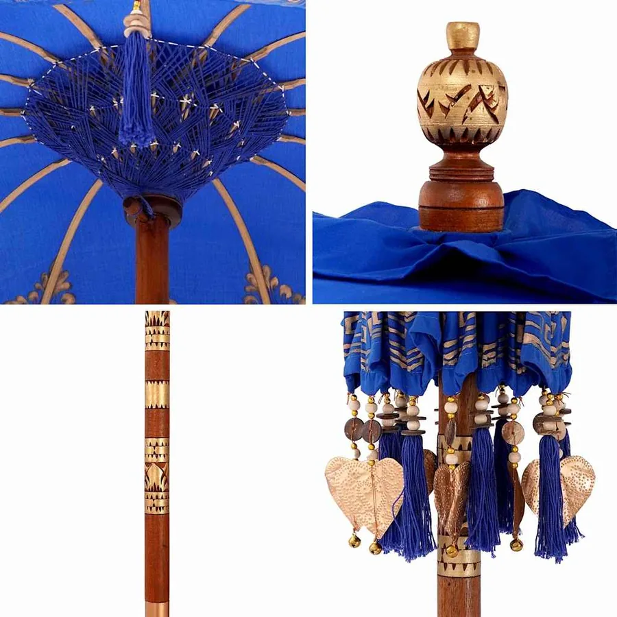 Parasol balinais Bleu 125 x 125 x 260 cm - 7