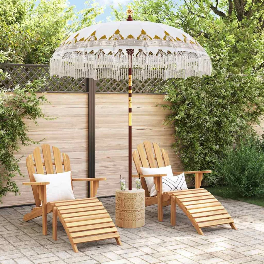 Parasol balinais Crème 190 x 190 x 260 cm - 3