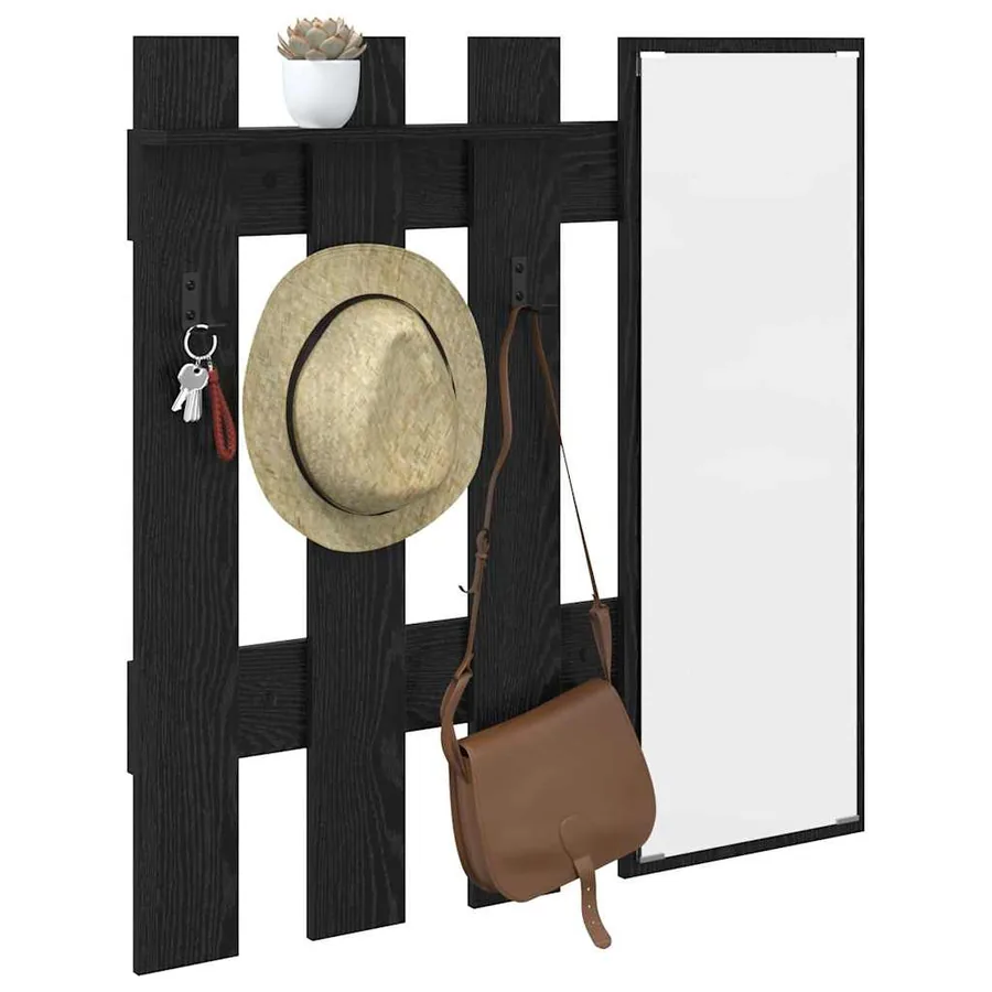 Porte-manteau mural Montage mural Chêne noir 100 x 10 x 100 cm - 3
