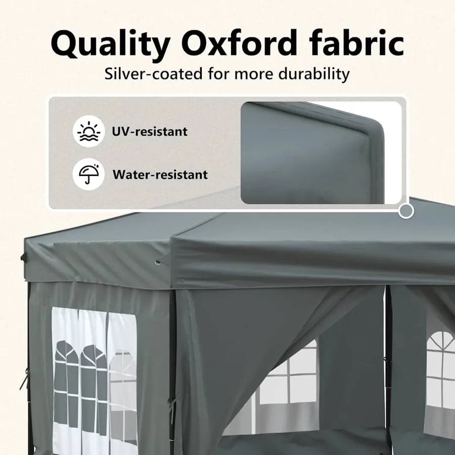 Tente de réception pliable avec parois Anthracite 3x3 m - 11