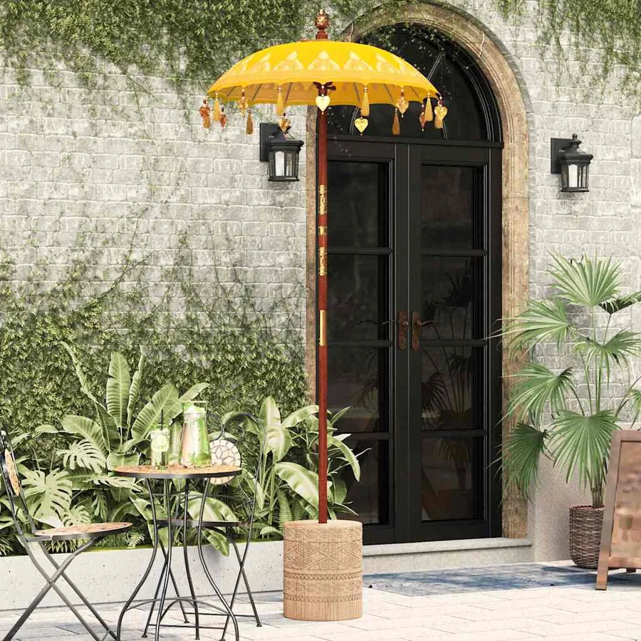 Parasol balinais Jaune 125 x 125 x 260 cm - 3