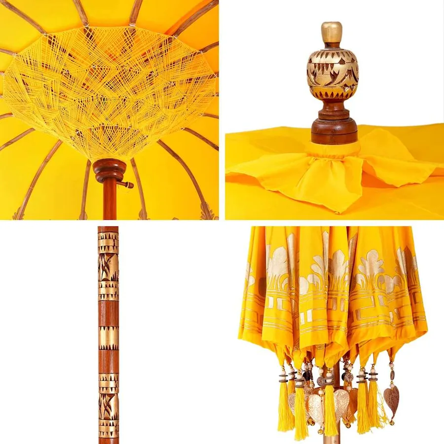 Parasol balinais Jaune 125 x 125 x 260 cm - 7