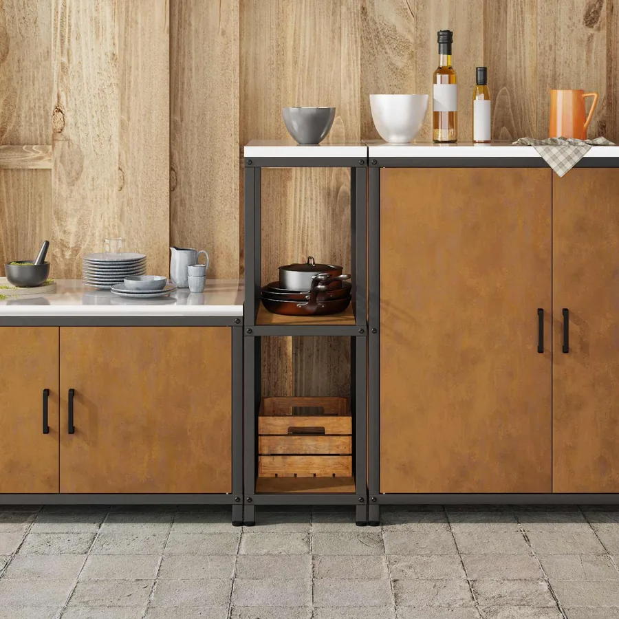 Rangement de cuisine HATTEM Rouillé 30 x 50 x 92 cm Acier - 4