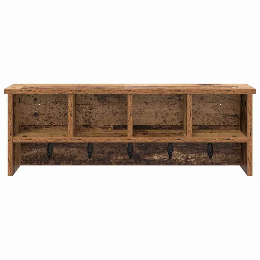 Porte-manteau mural avec étagère Bois ancien 75 x 16 x 26 cm - 5