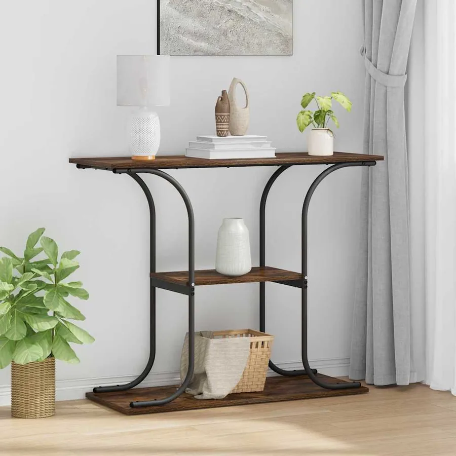 Table console Chêne fumé 101 x 35 x 80,5 cm Bois d'ingénierie