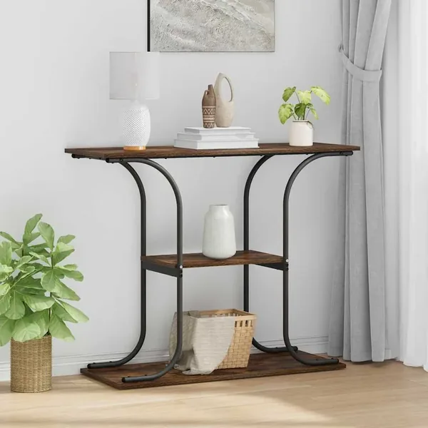 Table console Chêne fumé 101 x 35 x 80,5 cm Bois d'ingénierie