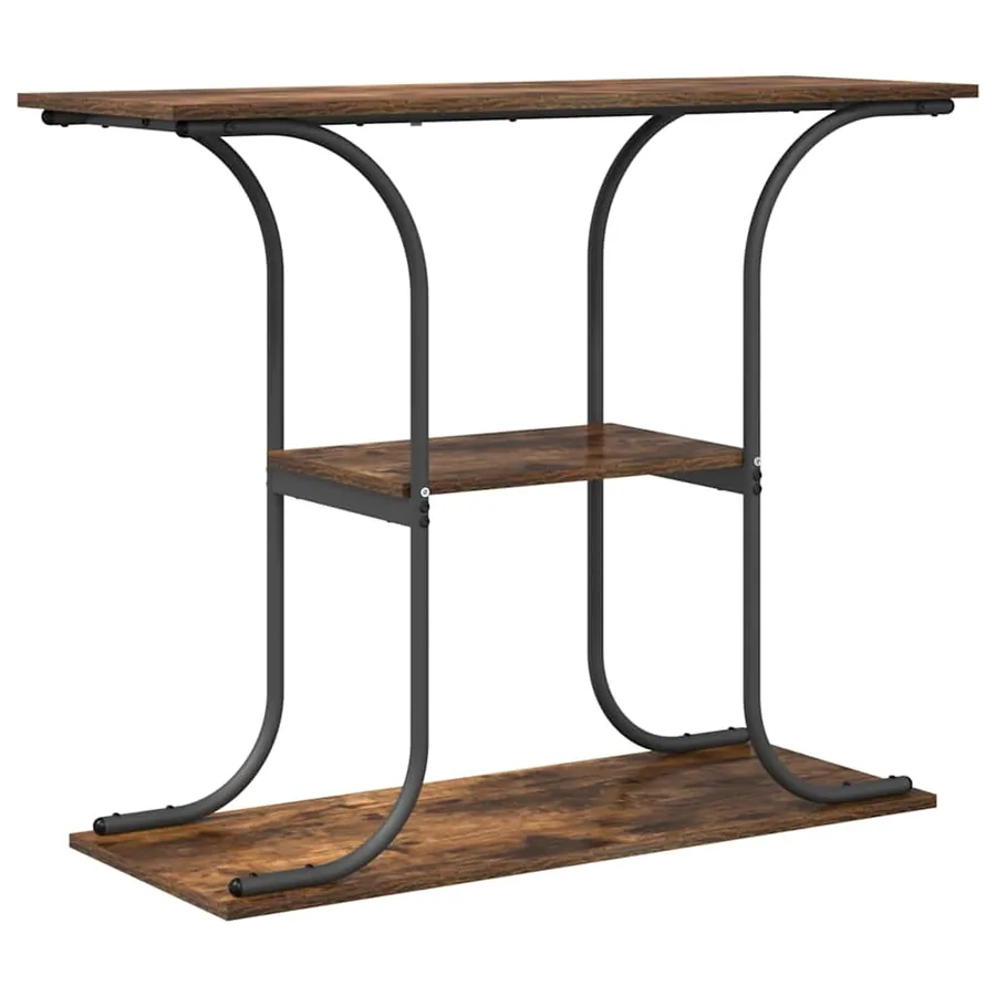 Table console Chêne fumé 101 x 35 x 80,5 cm Bois d'ingénierie - 2