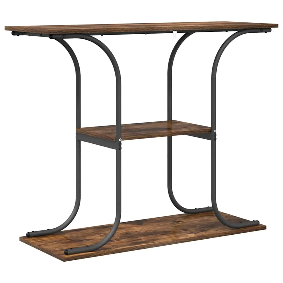Table console Chêne fumé 101 x 35 x 80,5 cm Bois d'ingénierie - 7