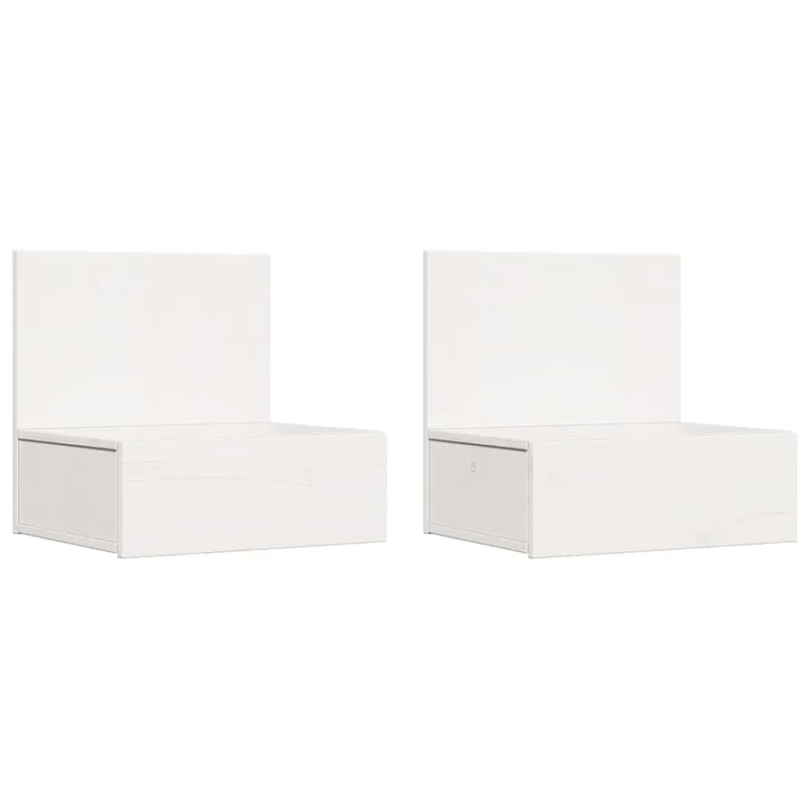 Table de chevet avec tiroir 2 pcs Blanc 42 x 32,5 x 40 cm - 2