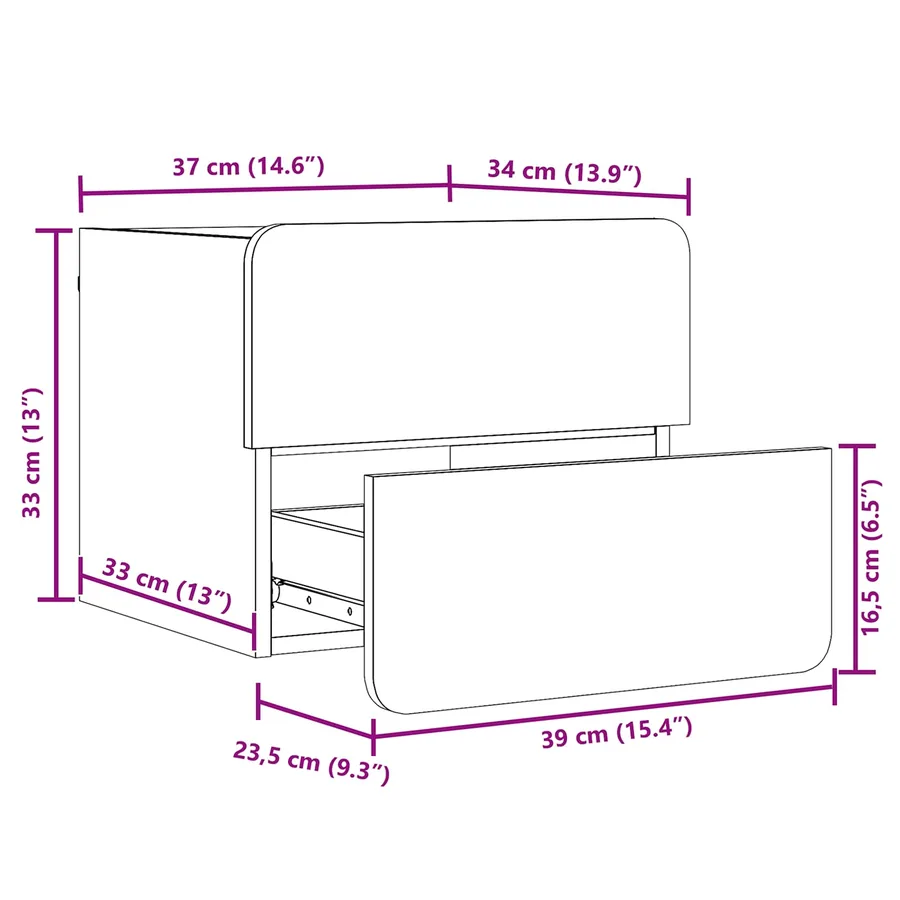 Table de chevet Blanc 39 x 34 x 33 cm Bois de pin massif - 13