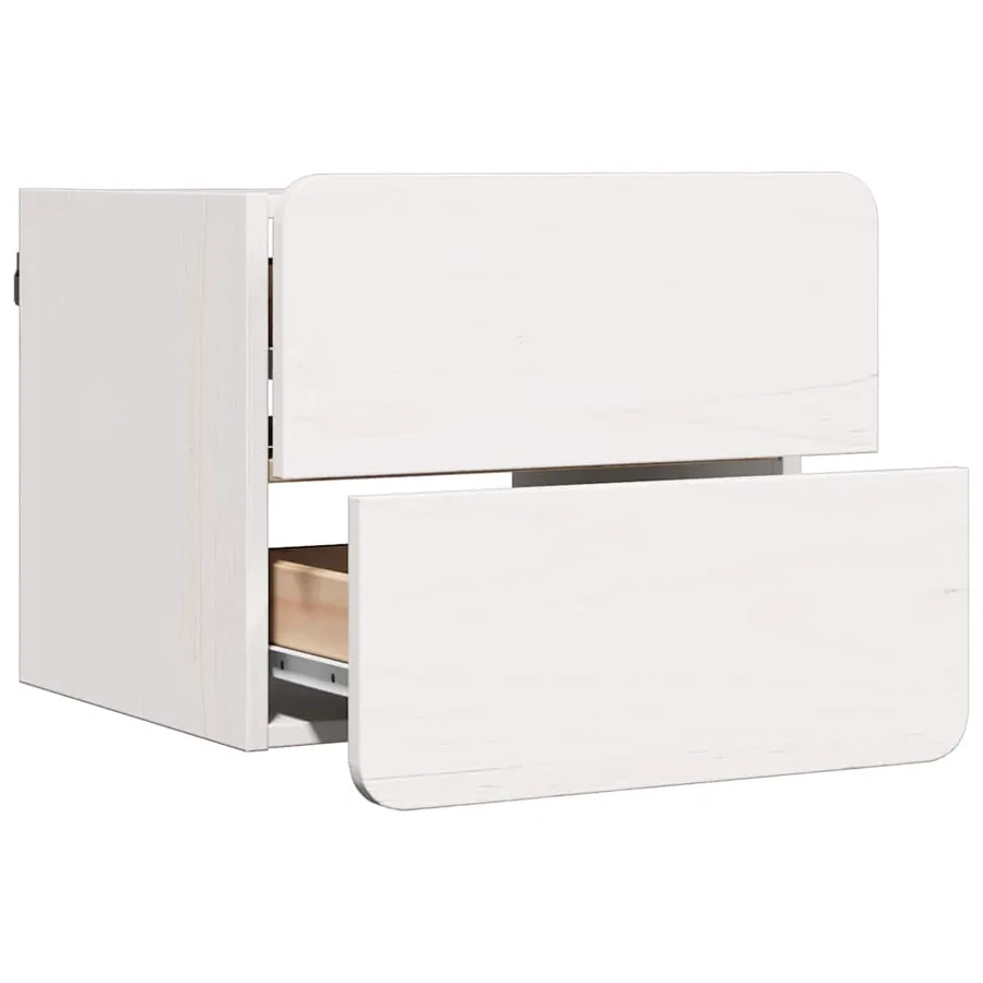 Table de chevet Blanc 39 x 34 x 33 cm Bois de pin massif - 5