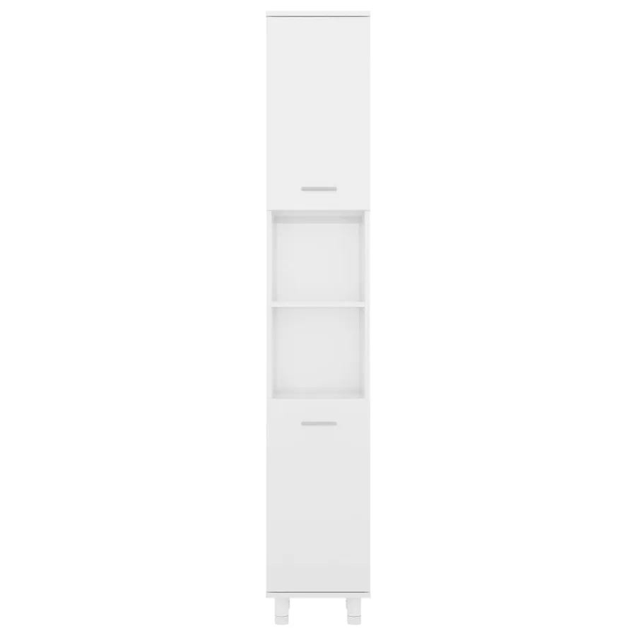 Armoire de salle de bain Blanc brillant Bois d'ingénierie - 5