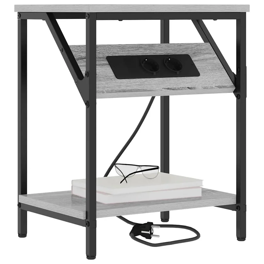 Cabinet de chevet 2 pcs Gris Sonoma 38 x 30 x 48 cm - 3